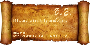 Blaustein Eleonóra névjegykártya