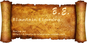 Blaustein Eleonóra névjegykártya